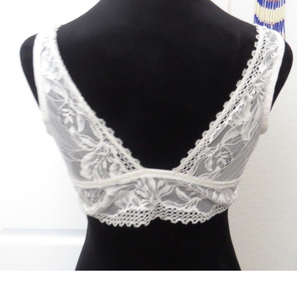 Women's Soma Embraceable Lace Bralette Coquette White L (36 A,B,C) Euc - Picture 6 of 7